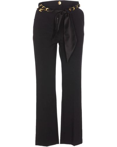 Elisabetta Franchi Trousers Al Zip Logo Button - Black