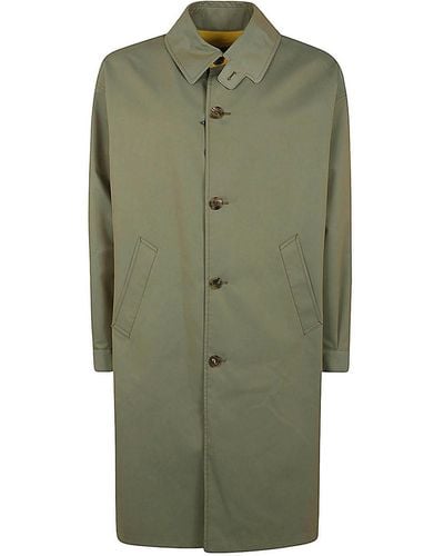Comme Des Garcons Hommes Plus Trench With Yellow Lining - Green