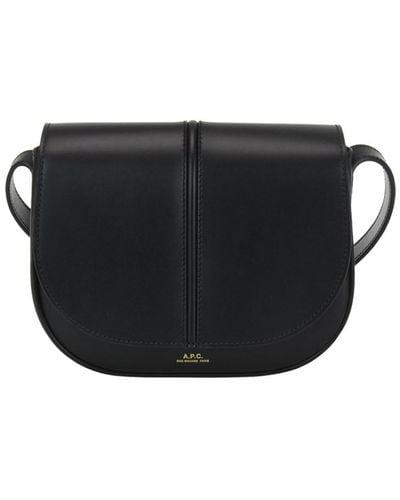 A.P.C. Smooth Leather Satchel Bag - Black