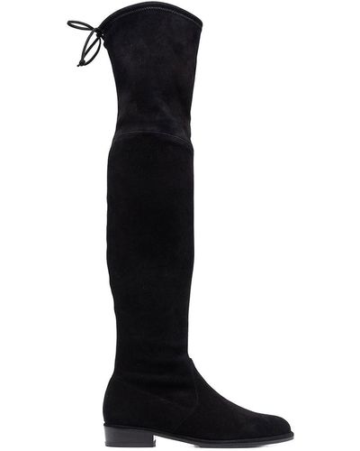 Stuart Weitzman Thigh High Boots With Laces - Black