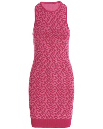 Michael Kors All-over Logo Knit Dress - Pink
