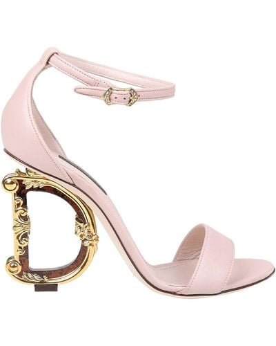 Dolce & Gabbana Devotion Baroque Sculpture Heel Sandals - Pink