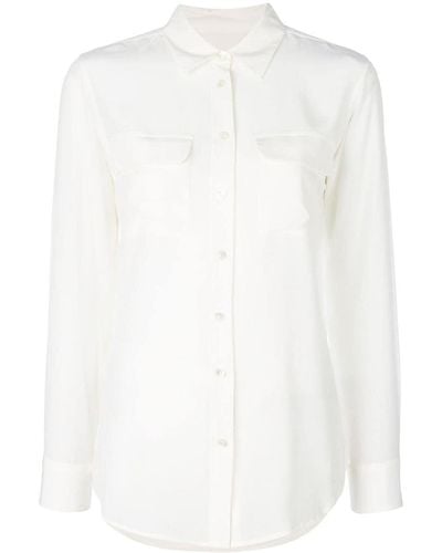 Equipment Slim Fit Silk Shirt - White