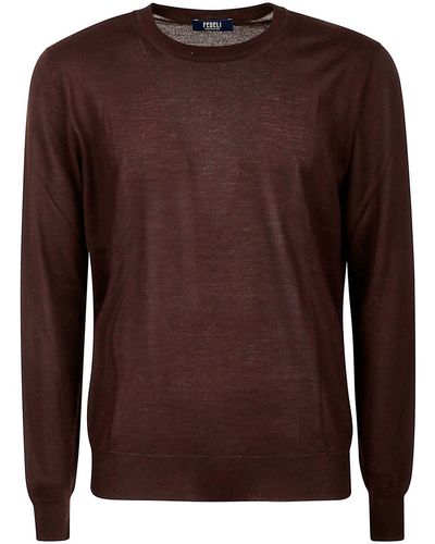 Fedeli Cashmere And Silk Pull - Brown