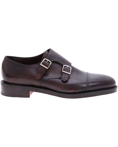 John Lobb William Museum Monk Straps - Brown