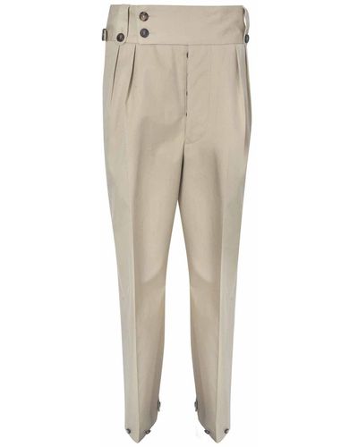 Maison Margiela Buttons Trousers In - Natural