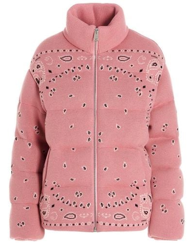 Alanui Bandana Puffer Jacket - Pink