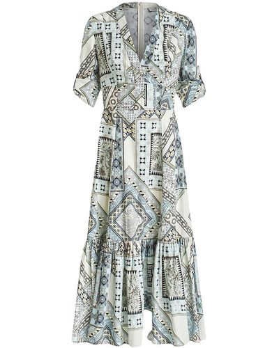 Etro Long Dress With Patterned Detailing - White