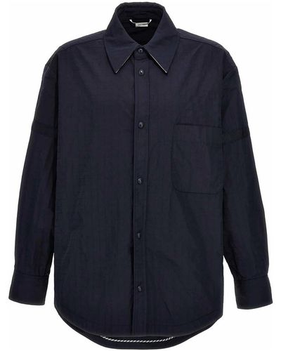 Thom Browne Snap Front Overshirt - Blue