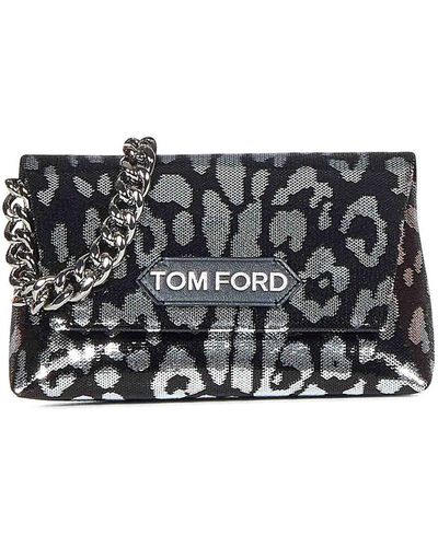 Tom Ford Sequined Leopard Handbag - Gray