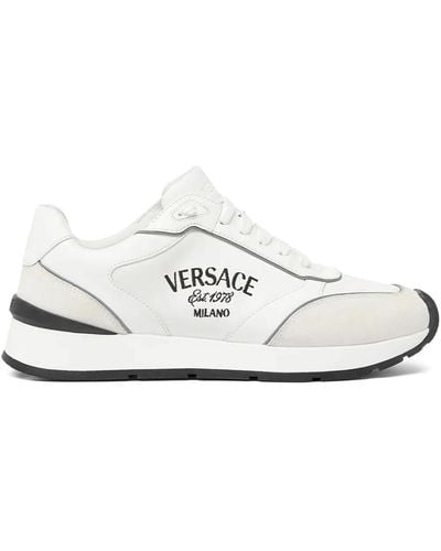 Versace Logo Lace-up Trainers - White