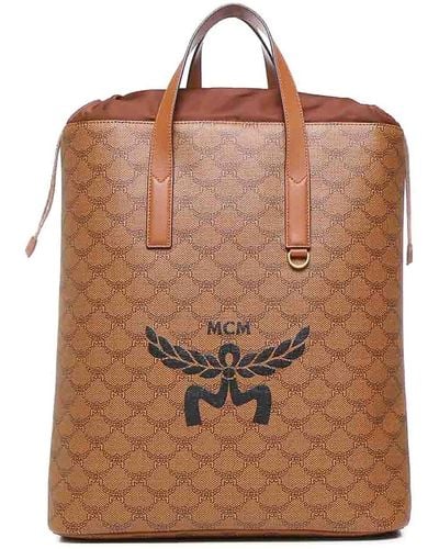 MCM Backpack With Drawstring Closure - Brown