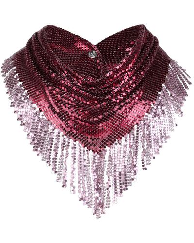 Rabanne Scarf With Fringes - Red
