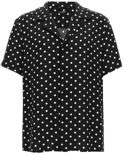Balmain Polka Dot Shirt Shirt, Blouse - Black