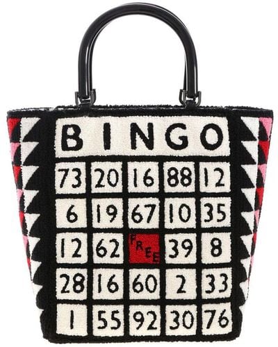 Lulu Guinness Bibi Bingo Hand Bag In And White - Black