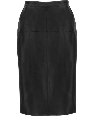 P.A.R.O.S.H. Leather Skirt - Black