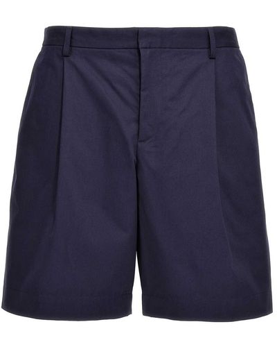 A.P.C. Crew Shorts Pleats Pockets - Blue