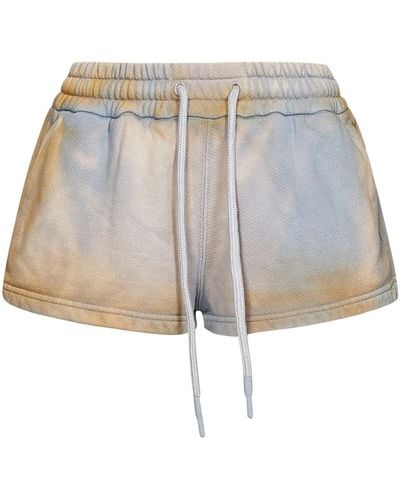 Off-White c/o Virgil Abloh And Ice-colored Tie-dye Cotton Shorts - Natural