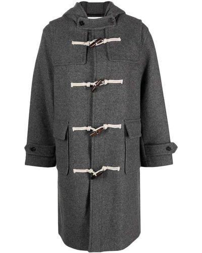 DUNST Wool Blend Duffle Coat - Grey