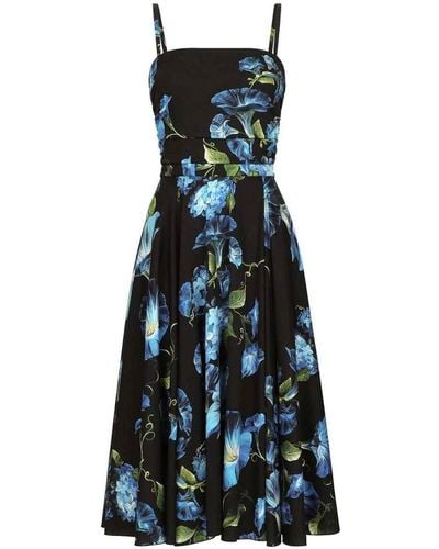 Dolce & Gabbana Strapless Charmeuse Dress With Bluebell