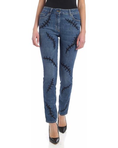 Moschino Scars Jeans In - Blue