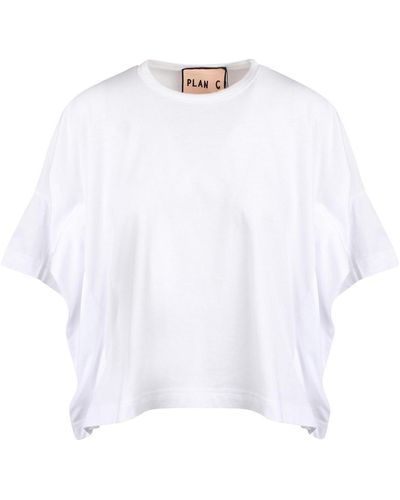Plan C Oversized T-shirt With Printed Logo - White
