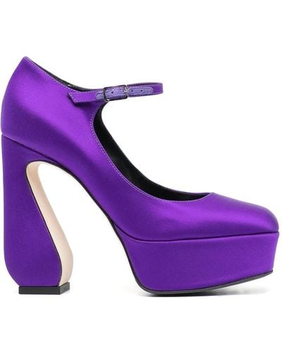 SI ROSSI Mary Jane Court Shoes - Purple