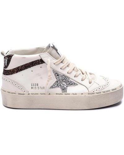 Golden Goose Mid Star High Top Trainers - White