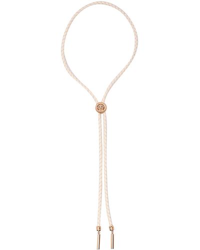Versace Medusa biggie Woven Leather Necklace - White