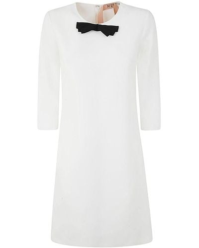 N°21 Three Quarter Sleeve Mini Dress - White