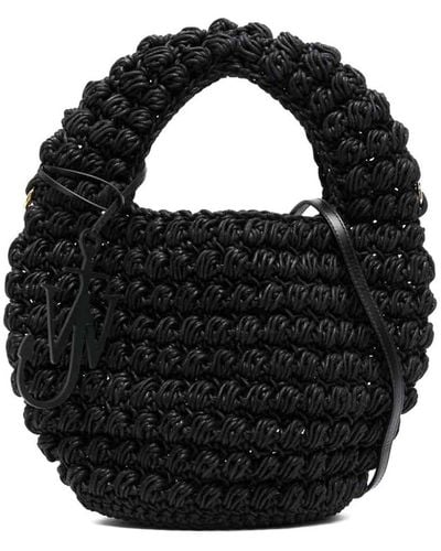 JW Anderson Large Popcorn Tote Bag From Jw Anderson - Black