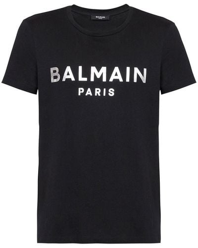 Balmain Logo-print Short-sleevedt-shirt - Black