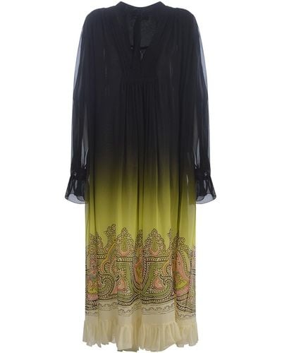 Etro Dress Long In Silk - Black