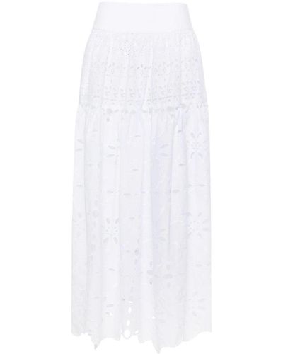 Ermanno Scervino Lace Cotton Maxi Skirt - White