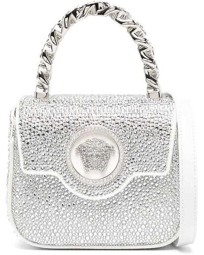 Versace Crystal La Medusa Mini Bag - White