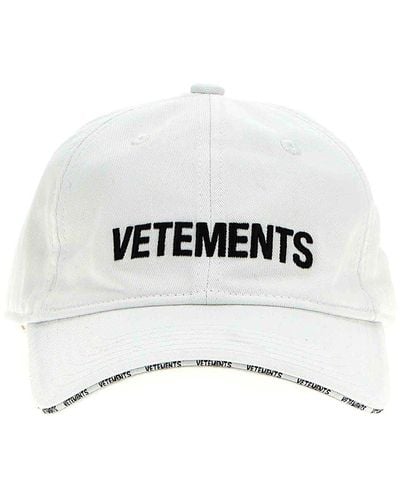 Vetements Cotton Cap Logo - White