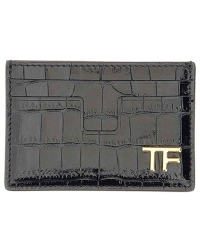 Tom Ford Card Holder With Logo - Gray
