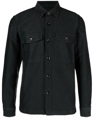 Tom Ford Olive Green Button Shirt - Black