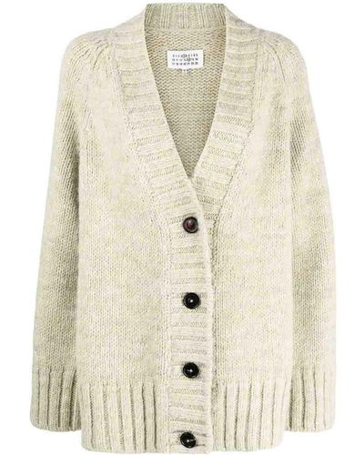 Maison Margiela Chunky-knit Oversize Cardigan - Natural