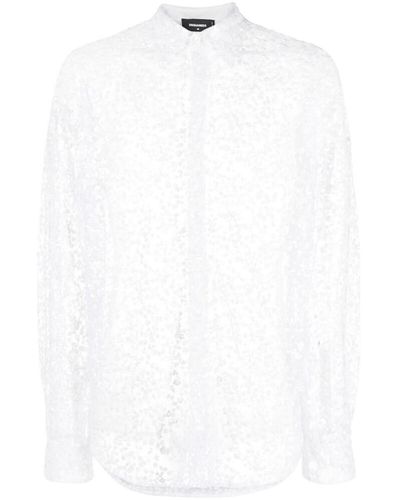 DSquared² Logo-print Pique' Trim Polo Shirt - White