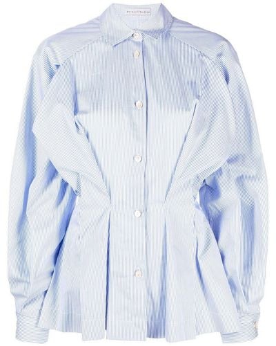 Palmer//Harding Striped Cotton Shirt - Blue