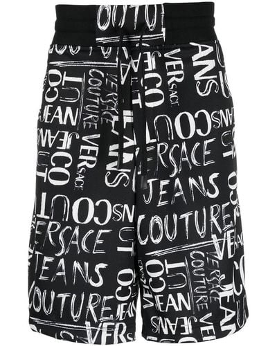 Versace Logo-print Track Shorts - Black