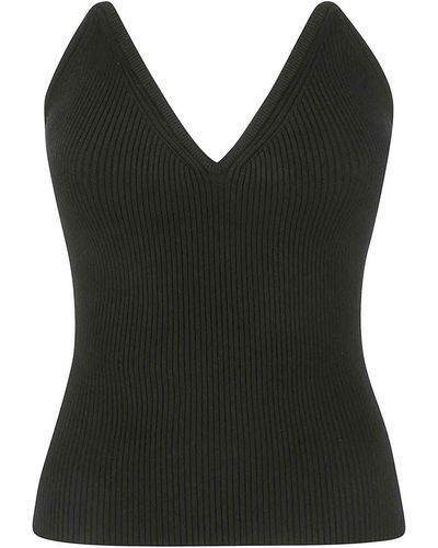 Coperni Knitted Bustier Top - Black