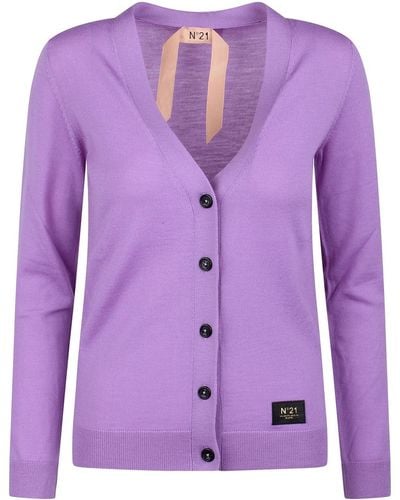 N°21 V-neck Cardigan - Purple