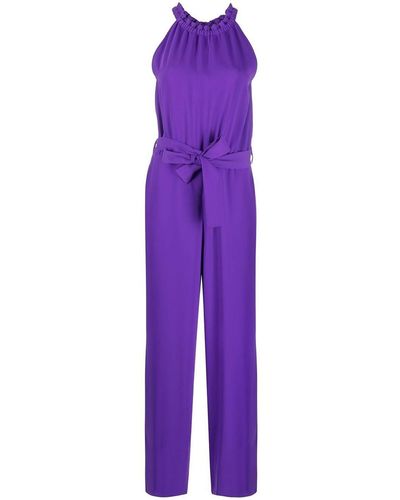 P.A.R.O.S.H. Belted Jumpsuit - Purple