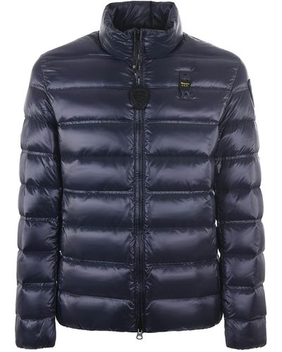 Blauer Quilted Nylon Puffer Jacket - Blue