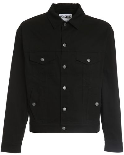Moschino Smiley® Embroidery Denim Jacket - Black