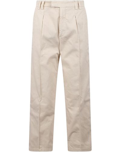 N°21 Cropped Straight Leg Trousers - Natural