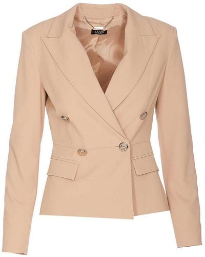 Liu Jo Double Breasted Jacket - Natural