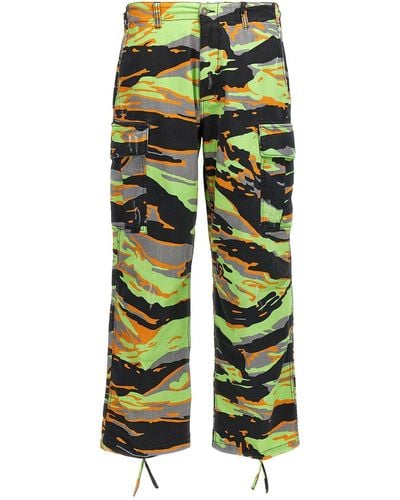 ERL Camouflage Cargo Pants - Green